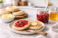 english muffin with jam